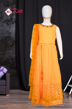 Yellow Kids Lehenga Choli Set
