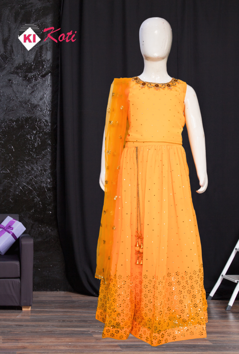 Yellow Kids Lehenga Choli Set