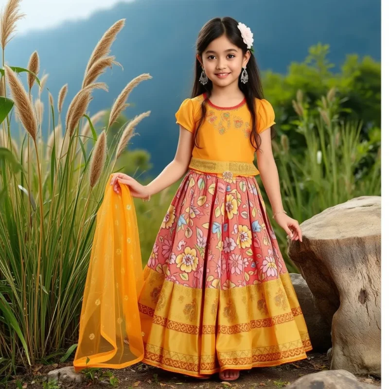 Vibrant Pochumpalli Lehenga Choli Set