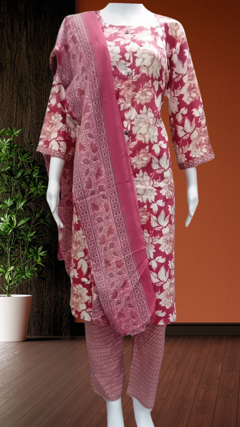 Blush Bloom Cotton Floral Suit Set - Image 2