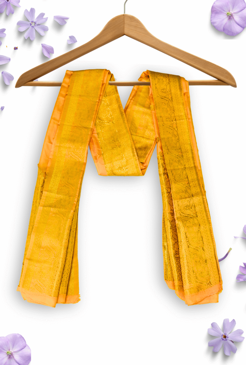 Traditional Silk Dupatta – Golden Yellow