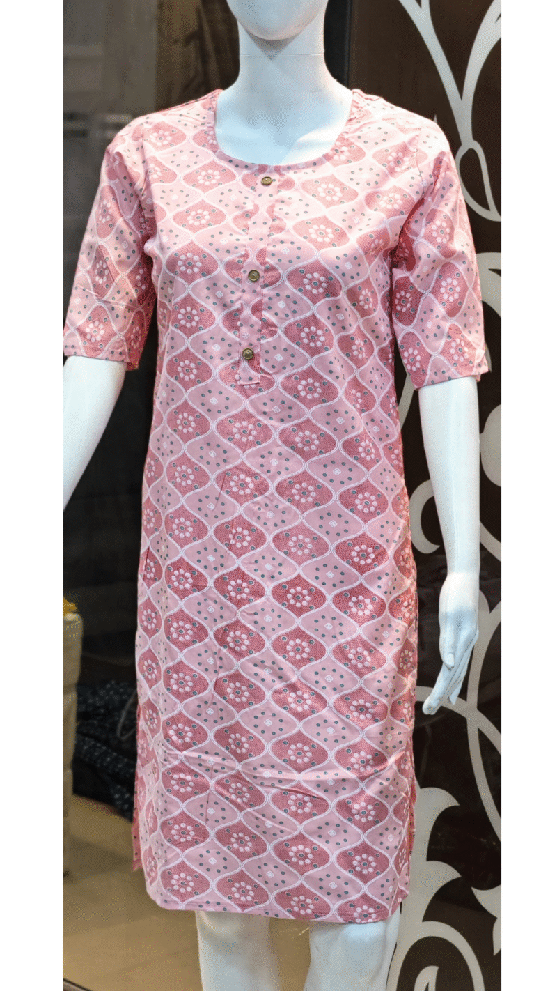 Pink Printed Rayon Top