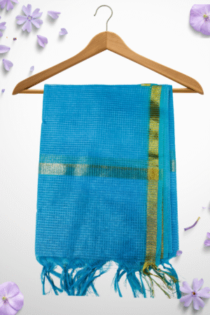 Ocean Whisper Blue Net Dupatta