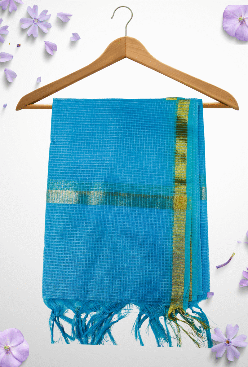 Ocean Whisper Blue Net Dupatta