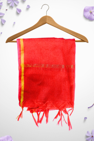 ❤️ Scarlet Flame Red Net Dupatta