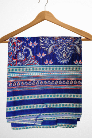 Royal Blue Paisley Cotton Blend Dupatta