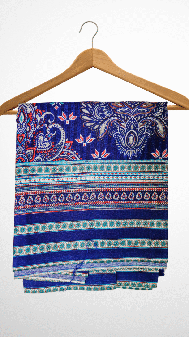 Royal Blue Paisley Cotton Blend Dupatta