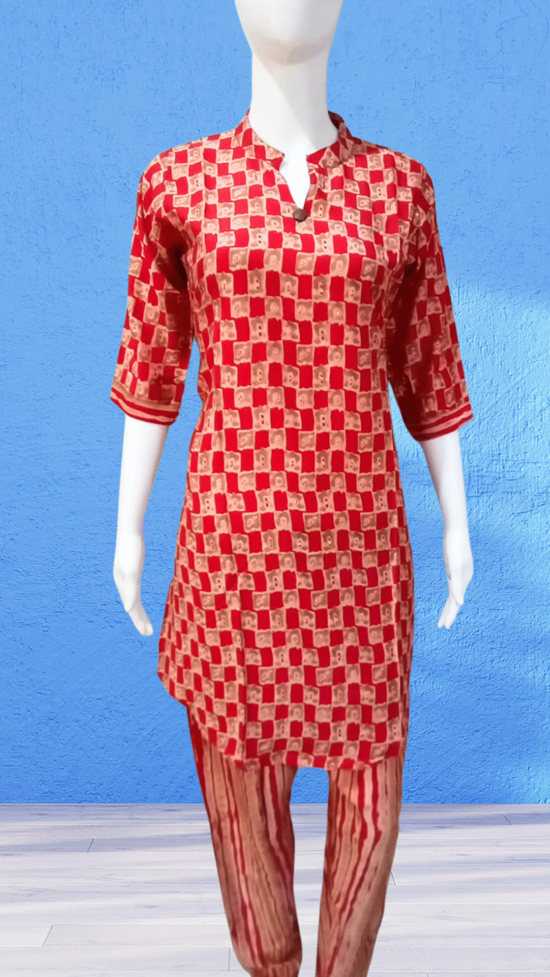 ❤️ Printed Coord Set with Chinese Collar ✨ | Viscose Maslin Magic