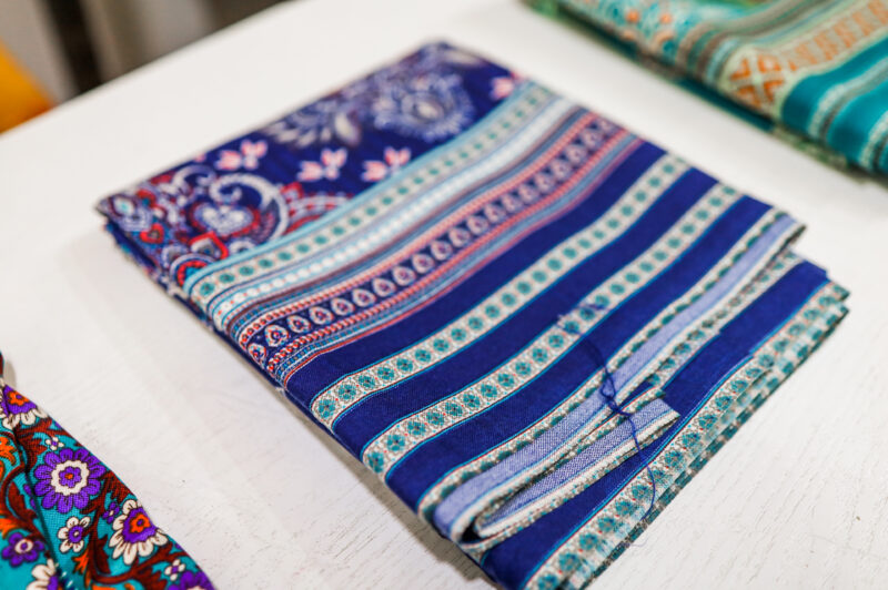Royal Blue Paisley Cotton Blend Dupatta - Image 2