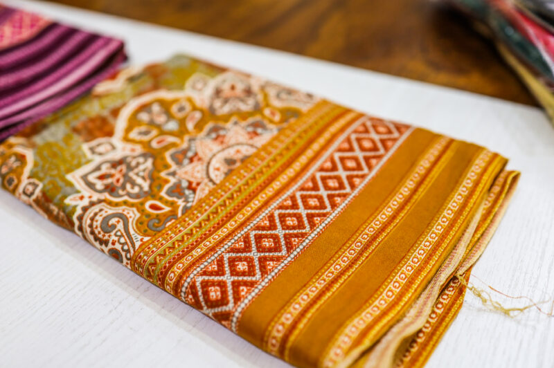 Mustard & Grey Cotton Mix Dupatta - Image 2