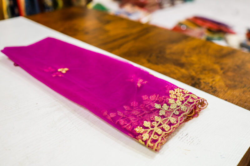 Gulabi Garden Pink Embroidered Dupatta - Image 2