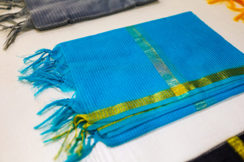 Ocean Whisper Blue Net Dupatta - Image 2
