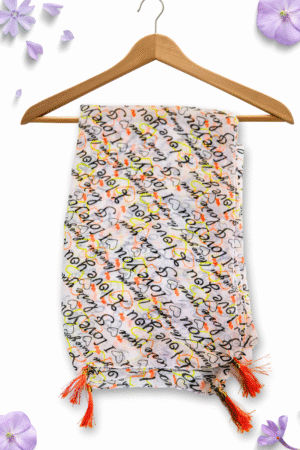 Georgette Stole with Printed "Love You"