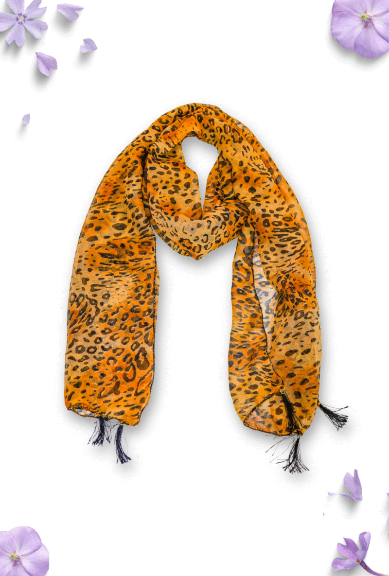 Wild Vibe Georgette Stole | Leopard Print