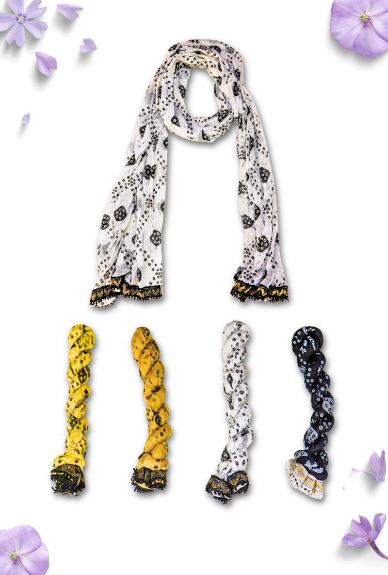 Combo of 4 Printed Chiffon Dupattas