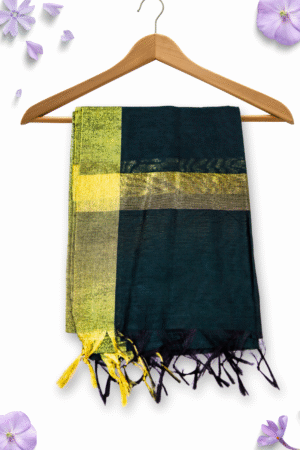 Banarasi Striped Dupatta in Golden Green