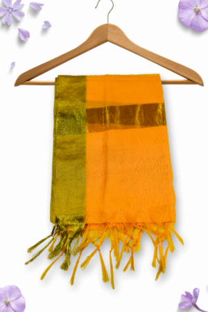 Golden Yellow Banarasi Striped Dupatta