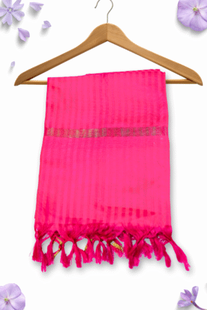 Hot Pink Banarasi Striped Dupatta