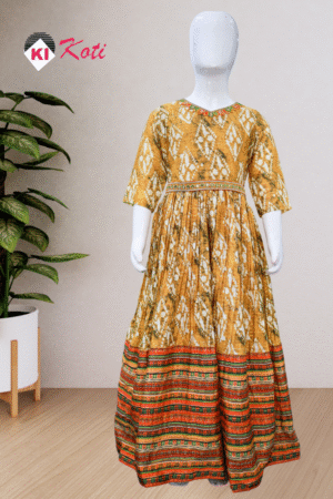 ✨ Girls' Royal Cotton Silk Gown