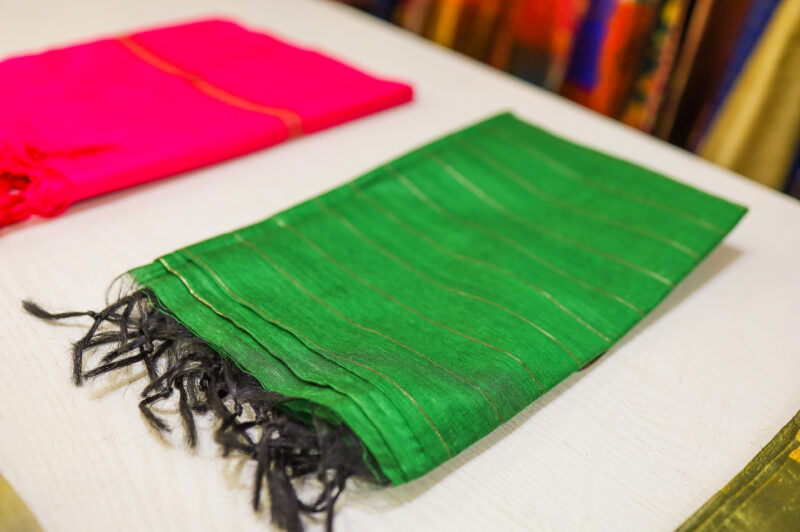 Green Banarasi Striped Festive Dupatta - Image 2